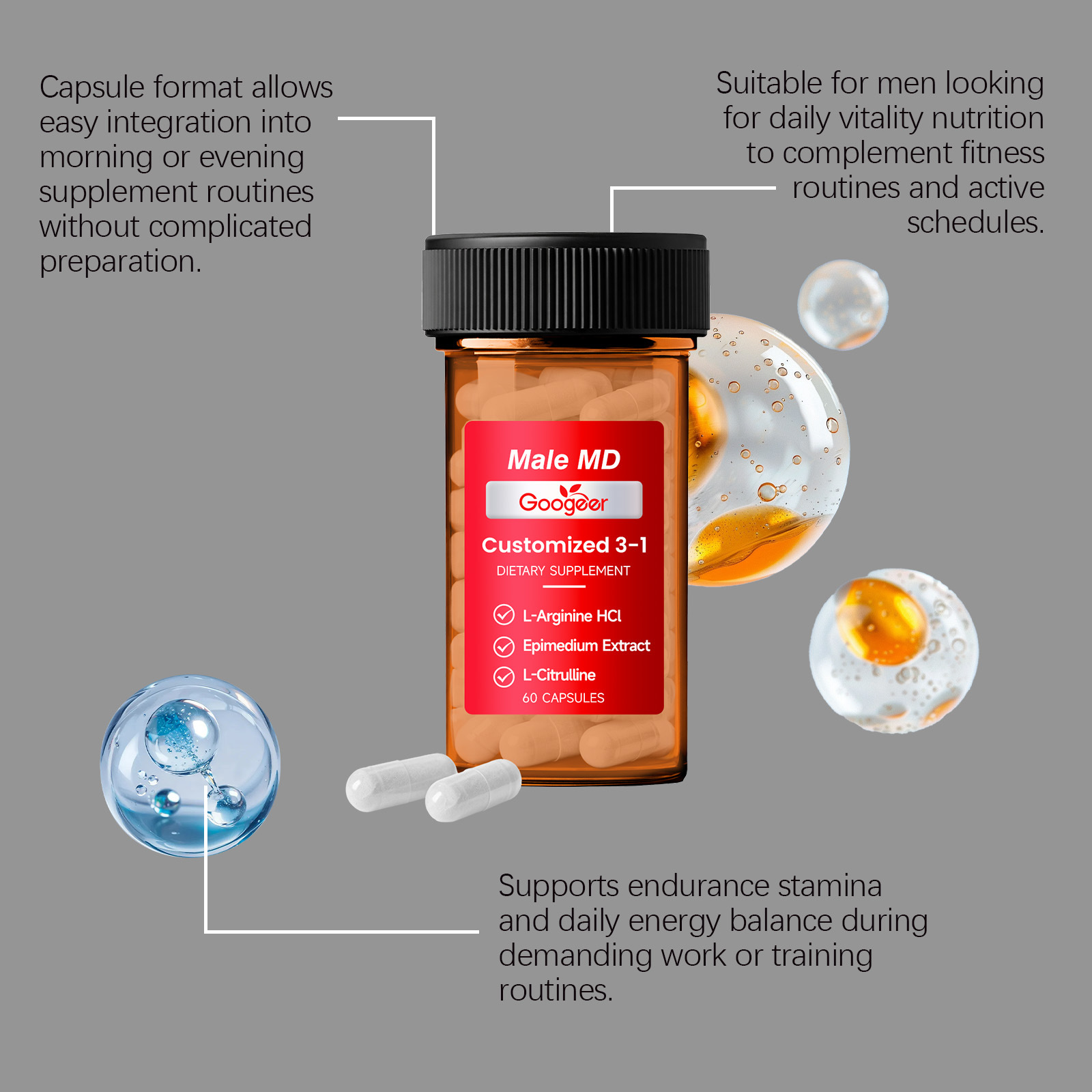 GOOGEER Men's Health Capsules  - Nutrition Fitness Supplements avaliação e preço
