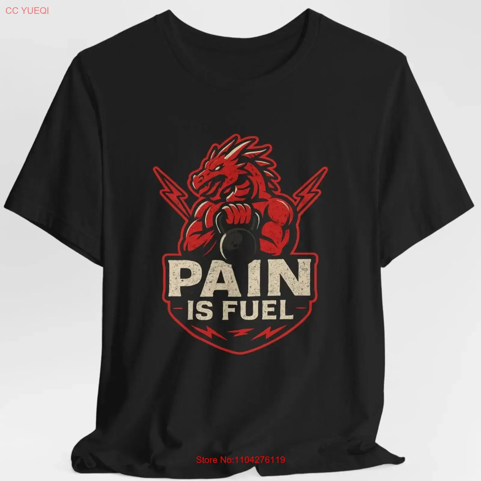 Pain Is Fuel Dragon Gym T Shir - Fuel Fitness & Nutrition Oakbank avaliação e preço