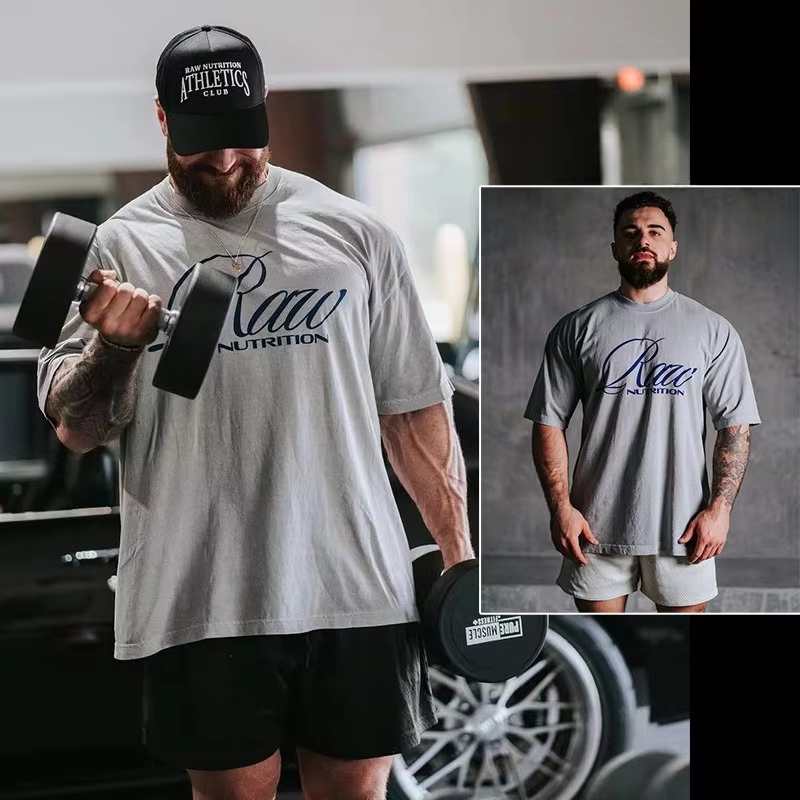 Men's Neutral Tone Gym T-Shirt - Nutrition Fitness Gym avaliação e preço